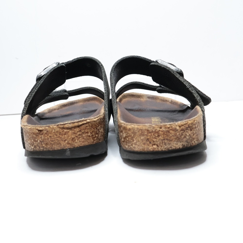 Birkenstock Black Leather Slip On Double Strap Sandals Shoes Sz 38, 7‎ 7.5 SEE - Picture 7 of 8